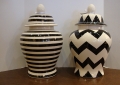 Black-White Ceramic Temple Jars