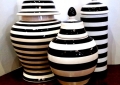 Assorted Stripe Ceramic Lidded Jars
