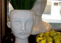 White Ceramic Head Vases